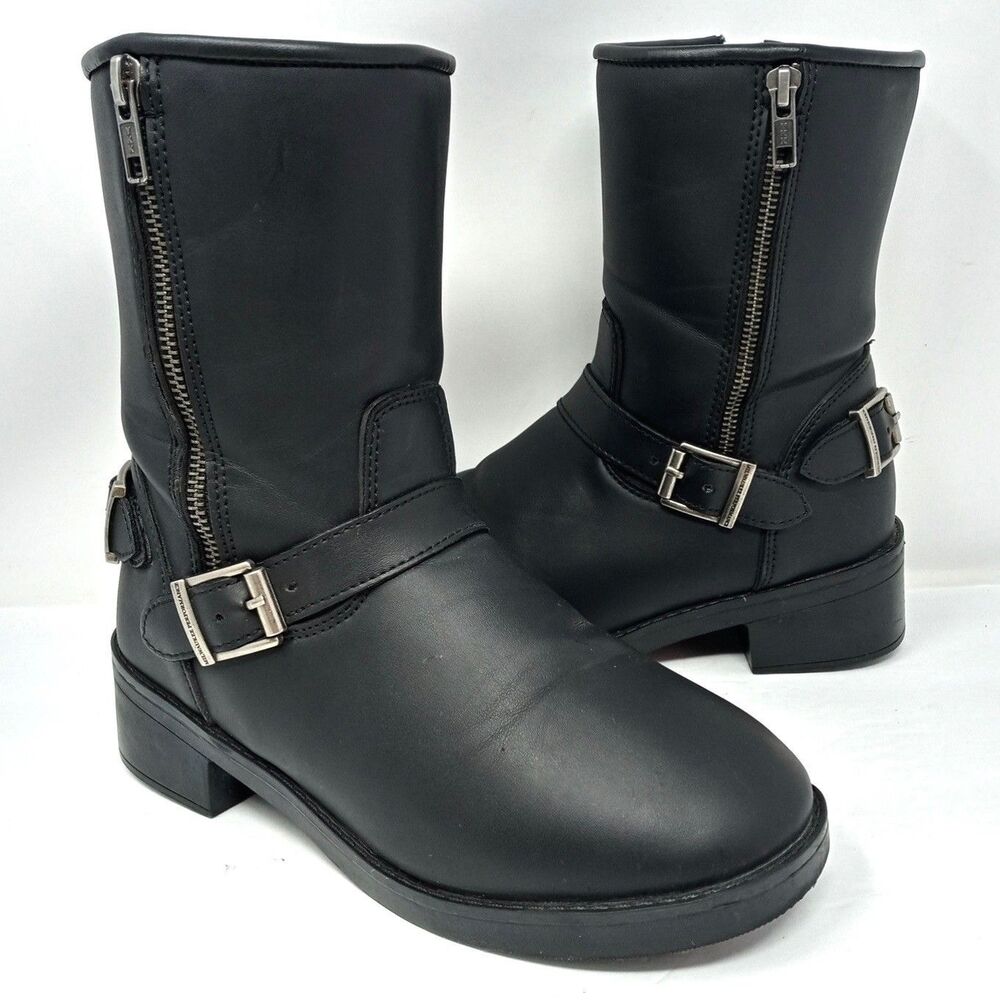 Milwaukee Women's Size 7.5 Leather Side Zip Motorcycle Riding Performance Boots